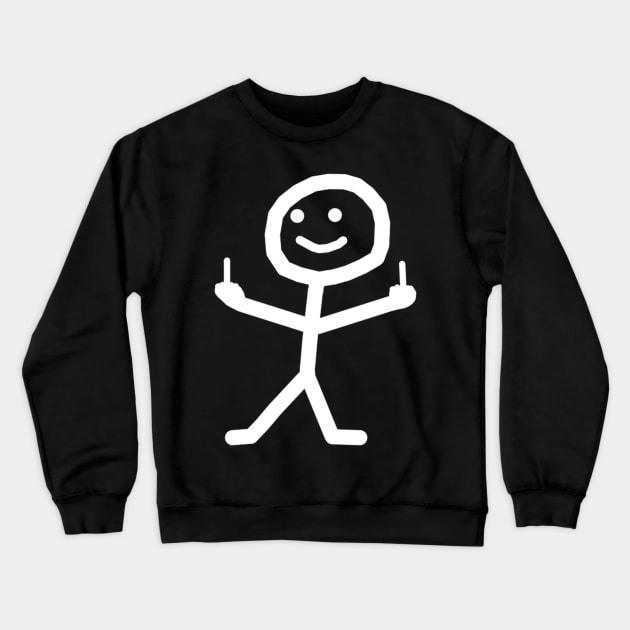 Stick Figure With Middle Finger Crewneck Sweatshirt by jasper-cambridge